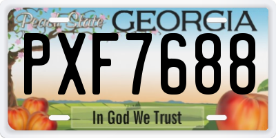 GA license plate PXF7688