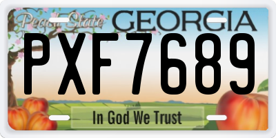 GA license plate PXF7689