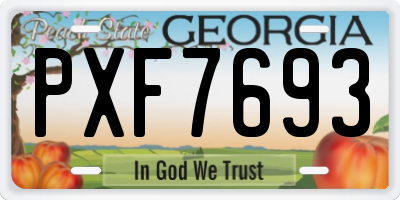 GA license plate PXF7693
