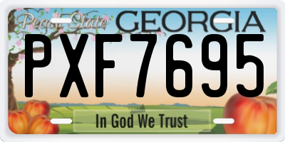 GA license plate PXF7695