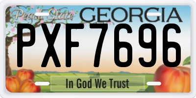 GA license plate PXF7696