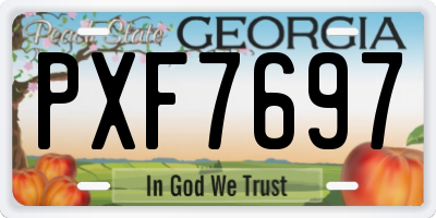 GA license plate PXF7697