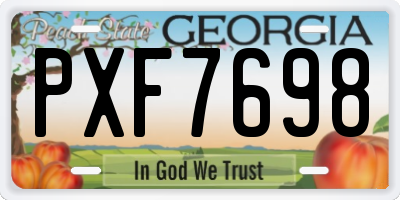 GA license plate PXF7698