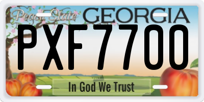 GA license plate PXF7700
