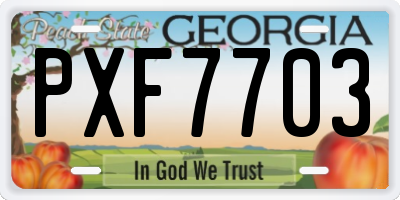 GA license plate PXF7703