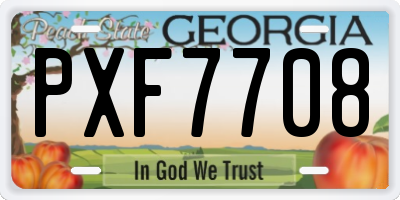 GA license plate PXF7708