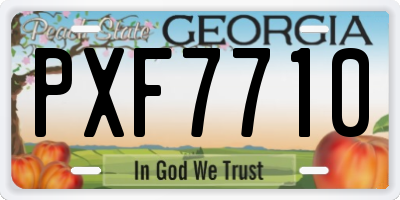 GA license plate PXF7710