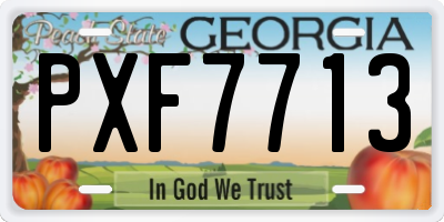 GA license plate PXF7713