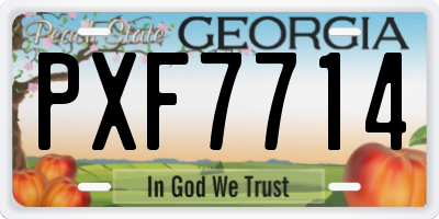 GA license plate PXF7714