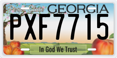 GA license plate PXF7715