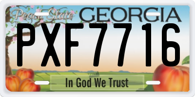 GA license plate PXF7716