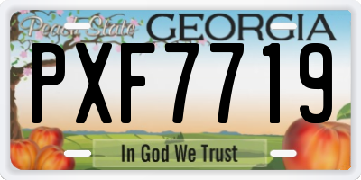 GA license plate PXF7719
