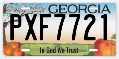 GA license plate PXF7721