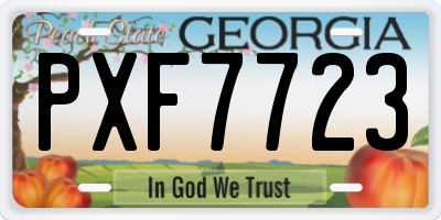 GA license plate PXF7723