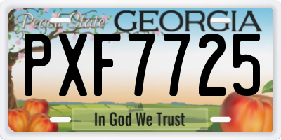 GA license plate PXF7725
