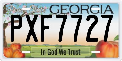 GA license plate PXF7727