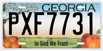 GA license plate PXF7731