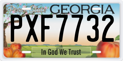 GA license plate PXF7732