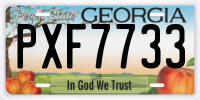 GA license plate PXF7733