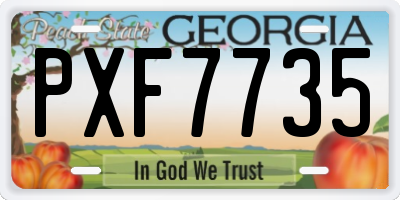 GA license plate PXF7735