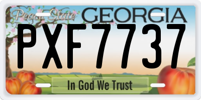 GA license plate PXF7737