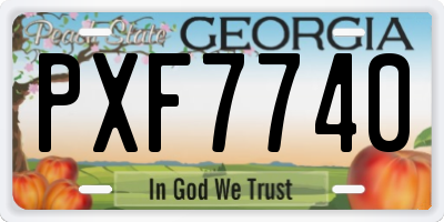 GA license plate PXF7740