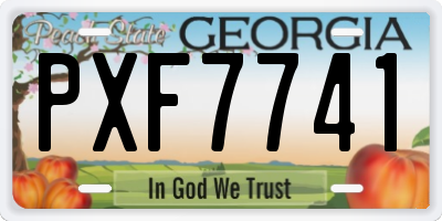 GA license plate PXF7741
