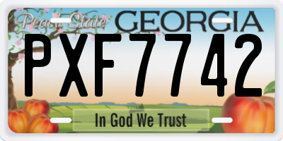 GA license plate PXF7742
