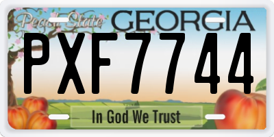 GA license plate PXF7744