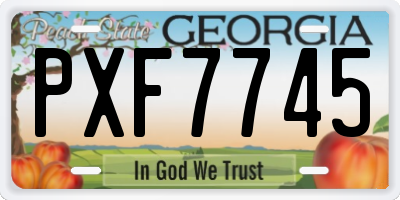 GA license plate PXF7745
