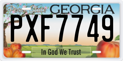 GA license plate PXF7749