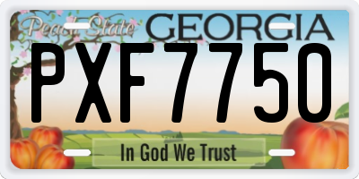 GA license plate PXF7750