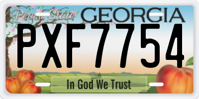 GA license plate PXF7754