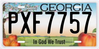 GA license plate PXF7757