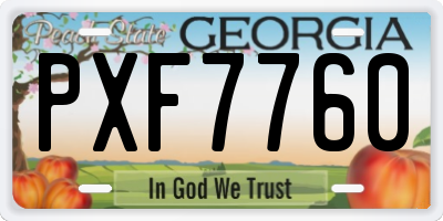 GA license plate PXF7760