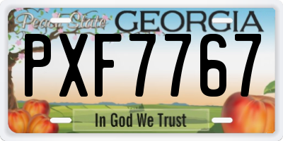 GA license plate PXF7767
