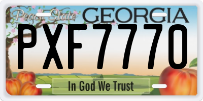 GA license plate PXF7770
