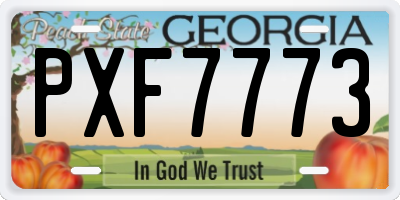 GA license plate PXF7773