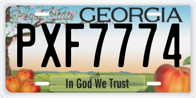 GA license plate PXF7774