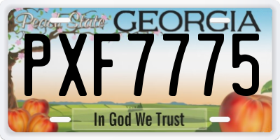 GA license plate PXF7775