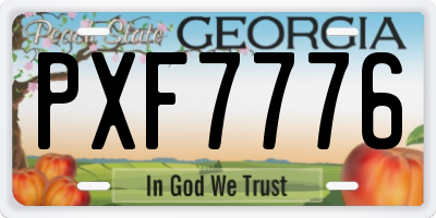 GA license plate PXF7776