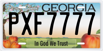 GA license plate PXF7777