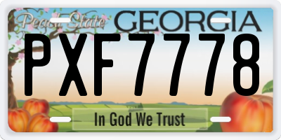 GA license plate PXF7778