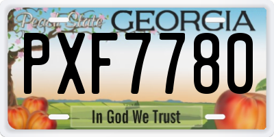 GA license plate PXF7780