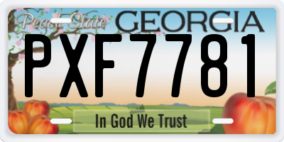 GA license plate PXF7781