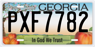GA license plate PXF7782