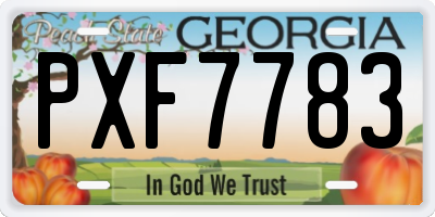 GA license plate PXF7783