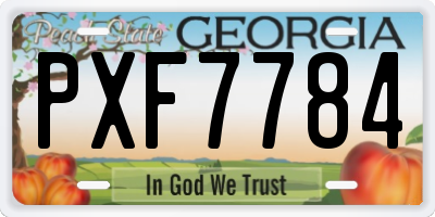 GA license plate PXF7784