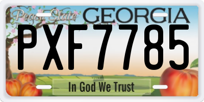GA license plate PXF7785