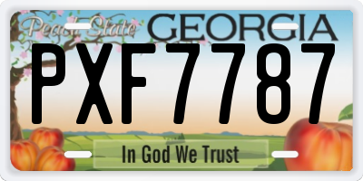 GA license plate PXF7787